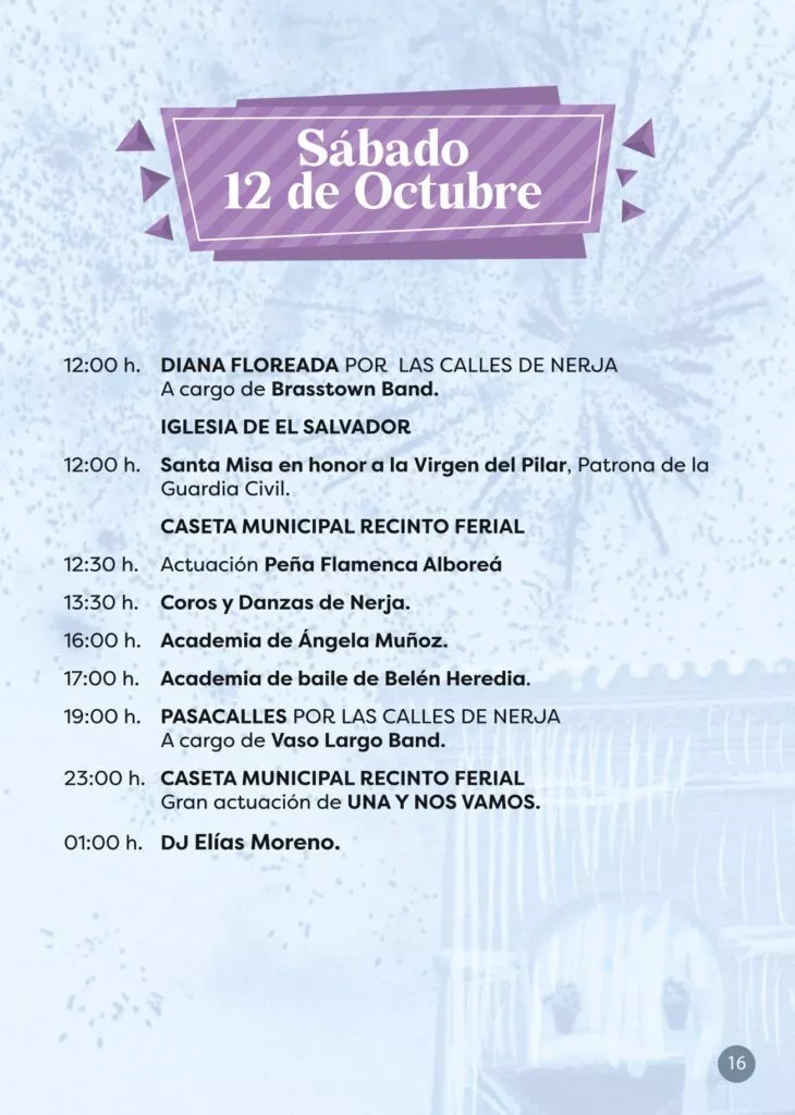 nerja feria concerts and programme