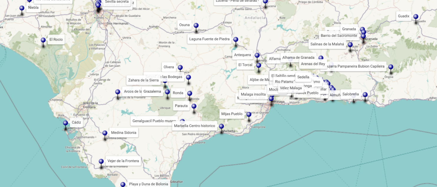 Mapa interactiva de andalucia mejores pueblos que ver