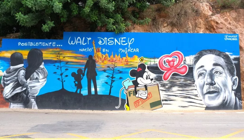 mojacar walt disney legend tribute with street art